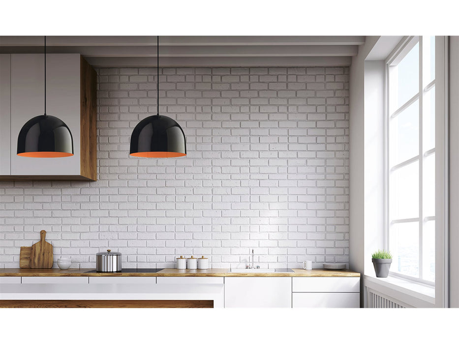 House Pendant - Black with Orange Inside