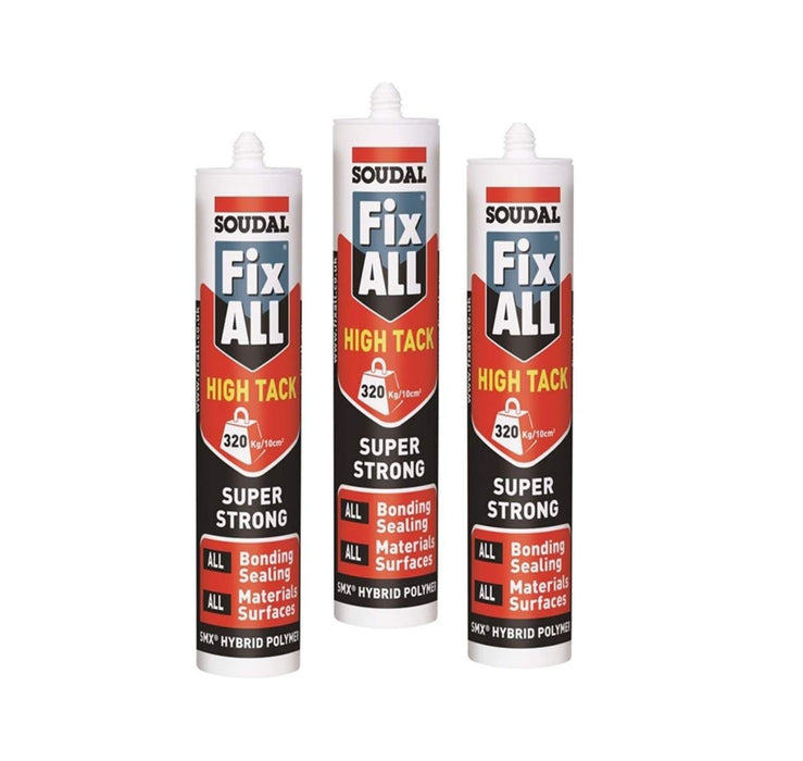 White Fix All High Tack Sealant Adhesive (Bundle X3 290ml)