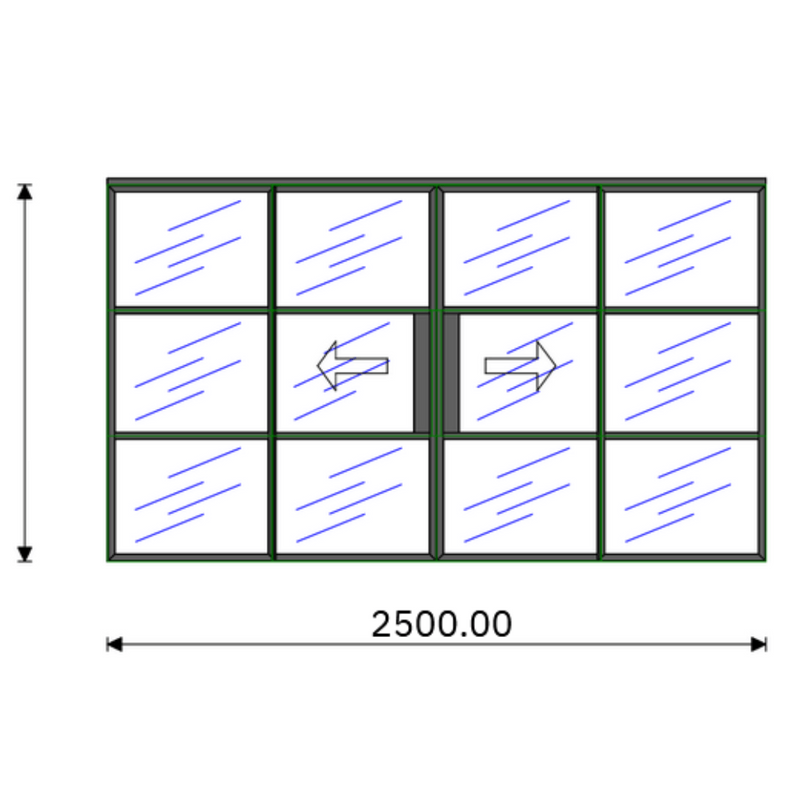 2500mm Black Internal Aluminium Sliding Door - AluSpace Internal Screening System