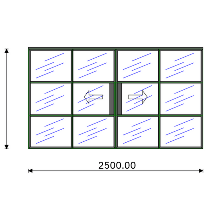 2500mm Black Internal Aluminium Sliding Door - AluSpace Internal Screening System