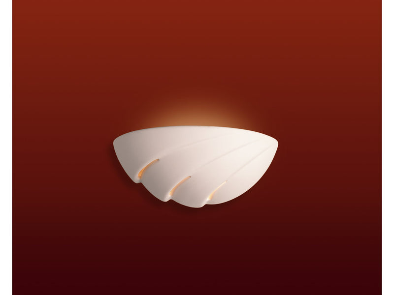 Ceramic Wall Light - Unglazed - Wave