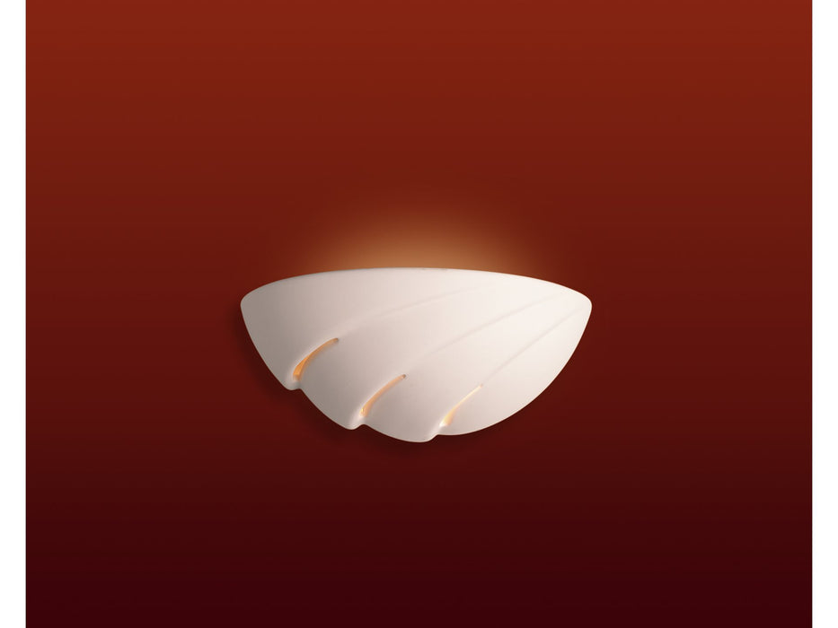 Ceramic Wall Light - Unglazed - Wave