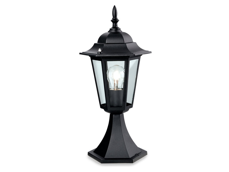 6 Panel Lantern - Pillar - Black