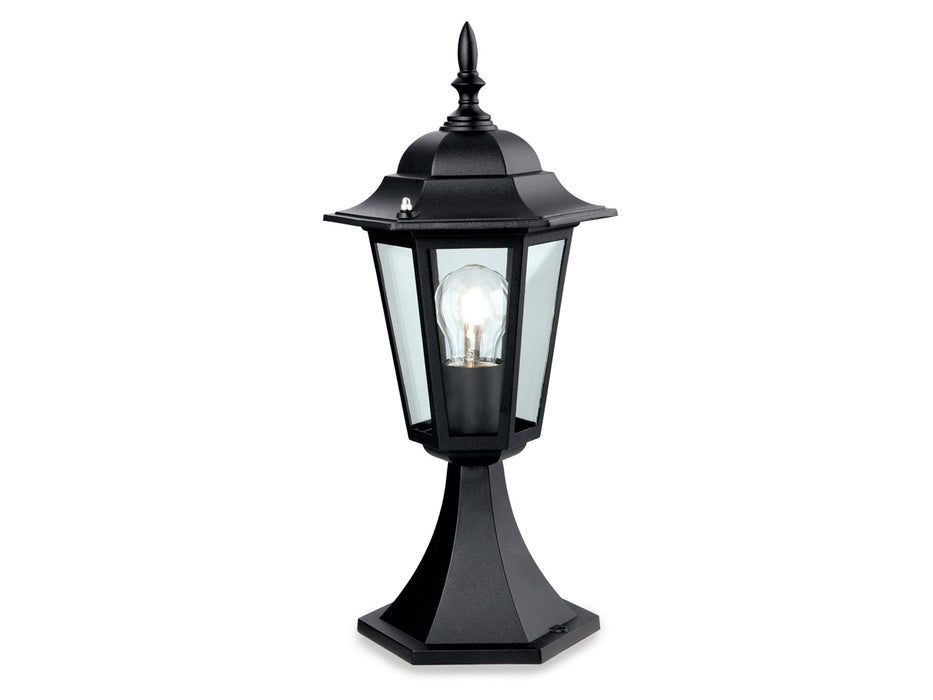 6 Panel Lantern - Pillar - Black