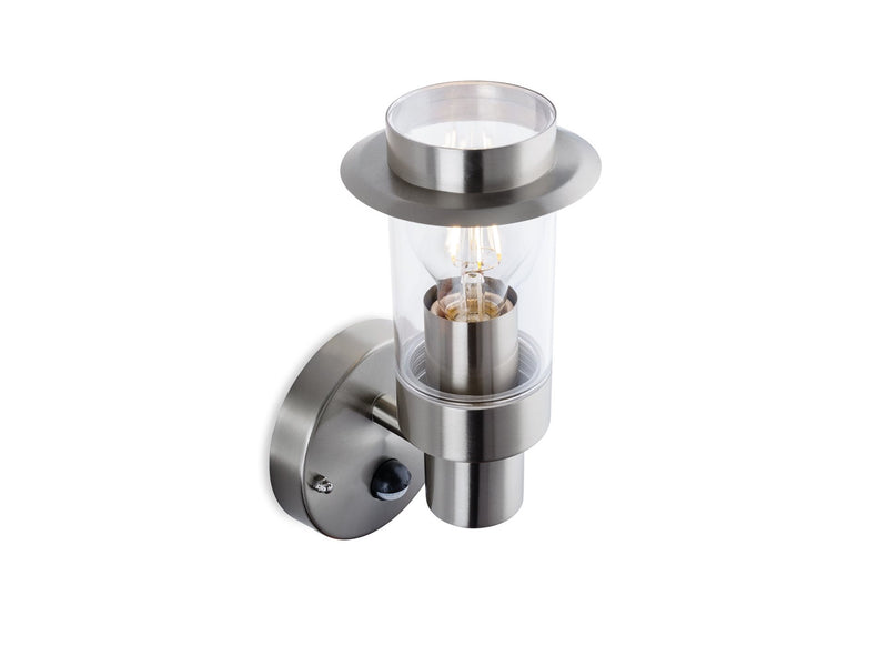 Darwin Wall Light with PIR - Stainless Steel