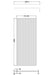 1850x800mm Fluted Wetroom Screen - Line Drawing