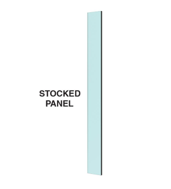 10mm Clear Float Toughened Glass Panel - With Dubbed Corners - 100 x 900mm