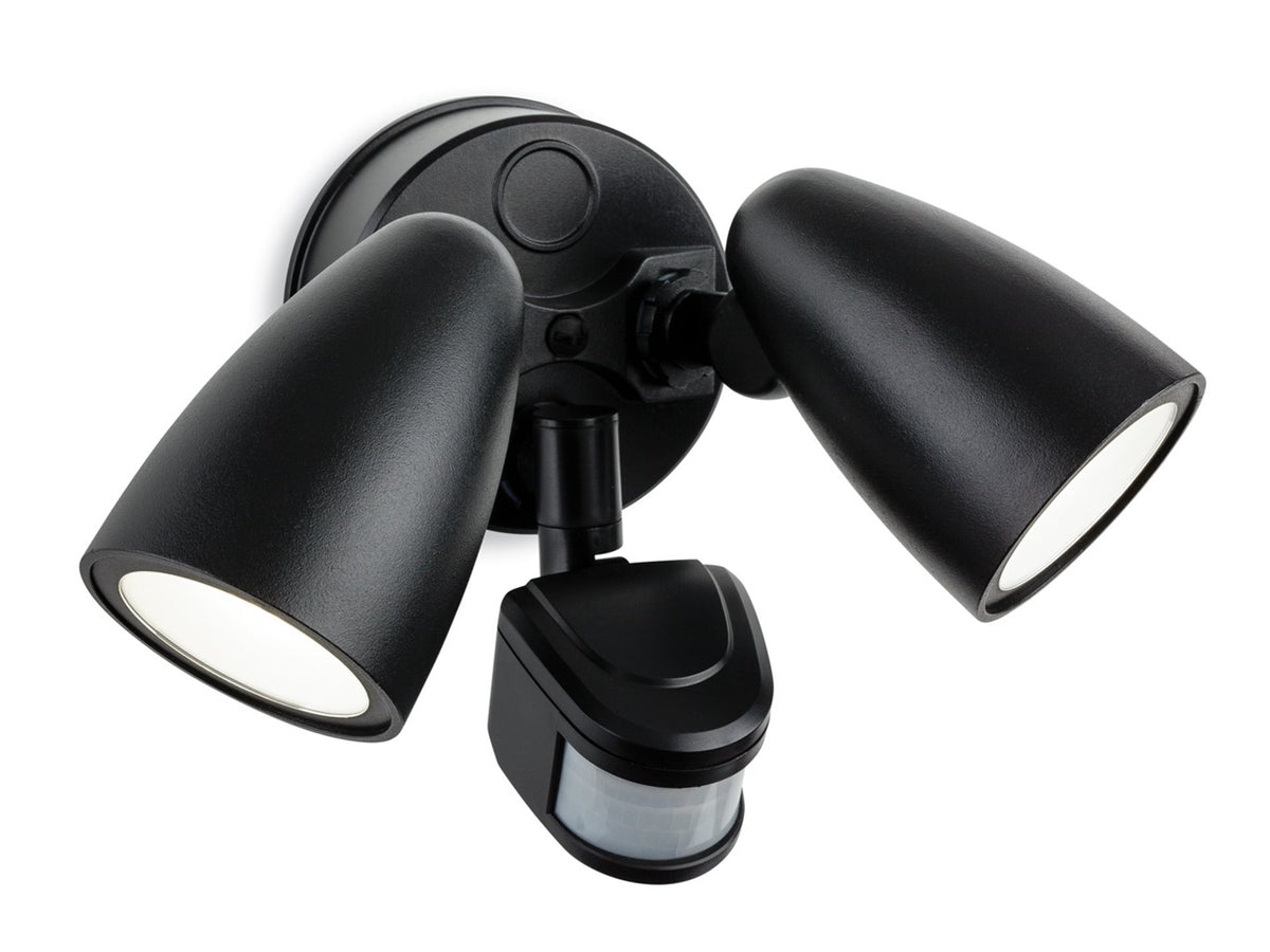 Security LED 2 Light Wall with PIR - Black — Trade Superstore Online