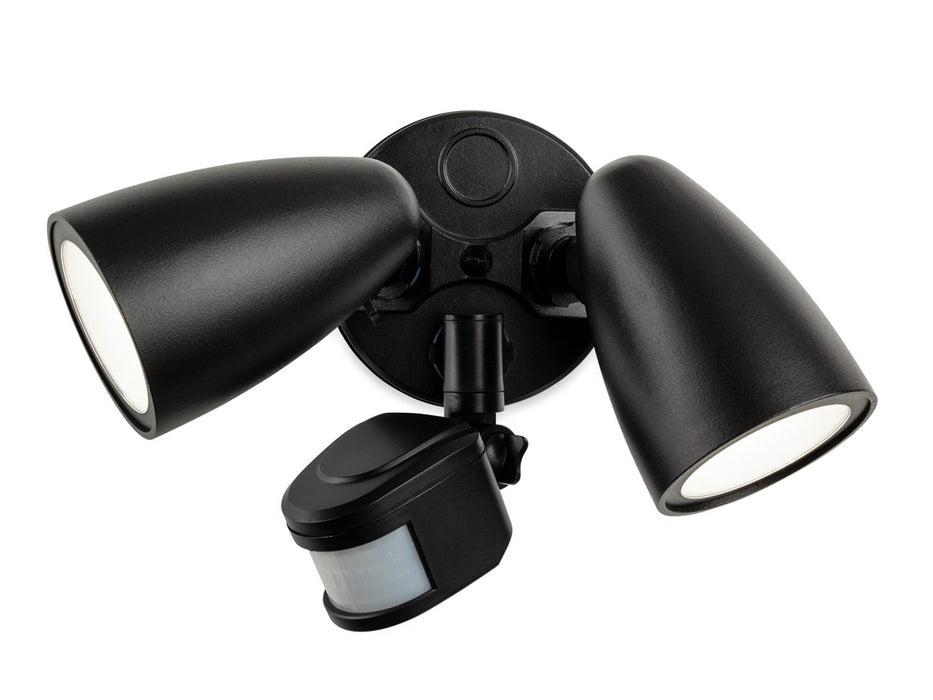 Security LED 2 Light Wall with PIR - Black