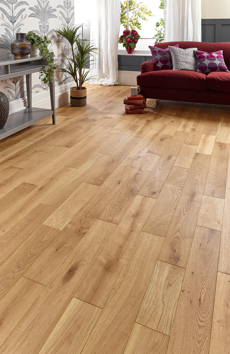 18mm Natural Brushed & Oiled Solid Oak Flooring