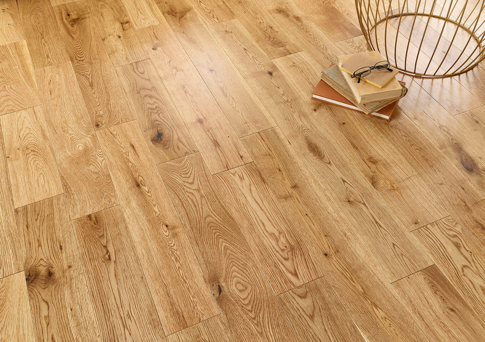 18mm Natural UV Lacquered Solid Oak Flooring
