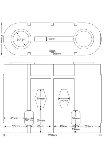 1900 Slimline Water Tank Black