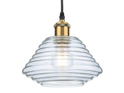 Logan Pendant - Antique Brass with Clear Glass