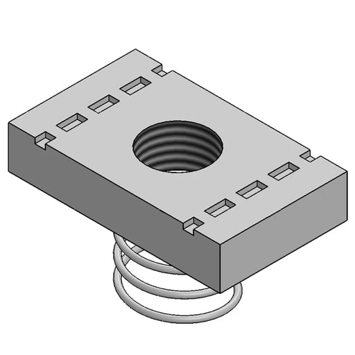 Channel Nut Short Spring M6 Thread Bright Zinc Plated [Pack=20]
