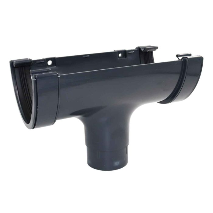 Anthracite Grey Deepflow Guttering Running Outlet 114mm