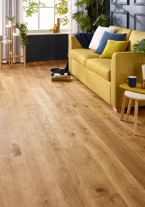 20mm Deep Brushed Handscraped Natural Brushed & Lacquered Engineered Oak
