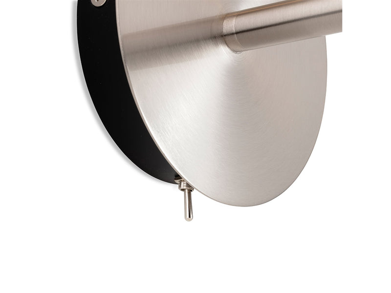 Seymour Single Wall - Brushed Steel with Cream Shade