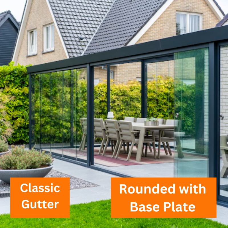 Pigato Veranda - Black - Classic Gutter - Rounded with Base Plate ...