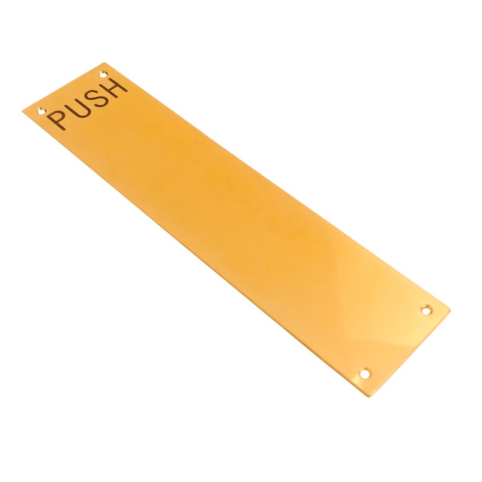 Finger Plate Engraved Push Brass