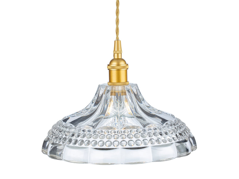 Wilshire Pendant - Satin Gold with Clear Decorative Glass