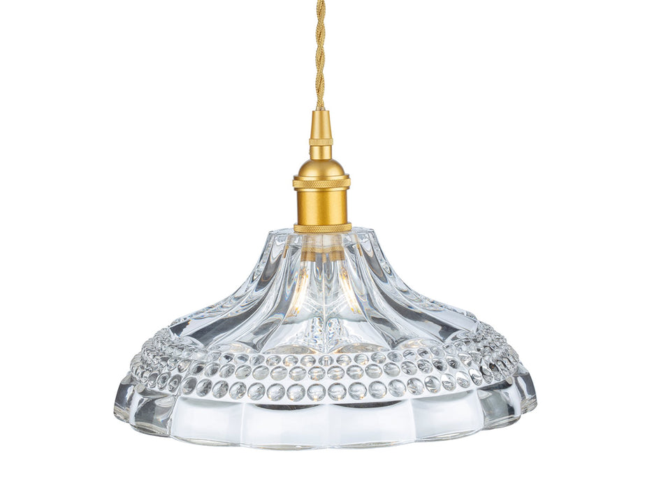 Wilshire Pendant - Satin Gold with Clear Decorative Glass