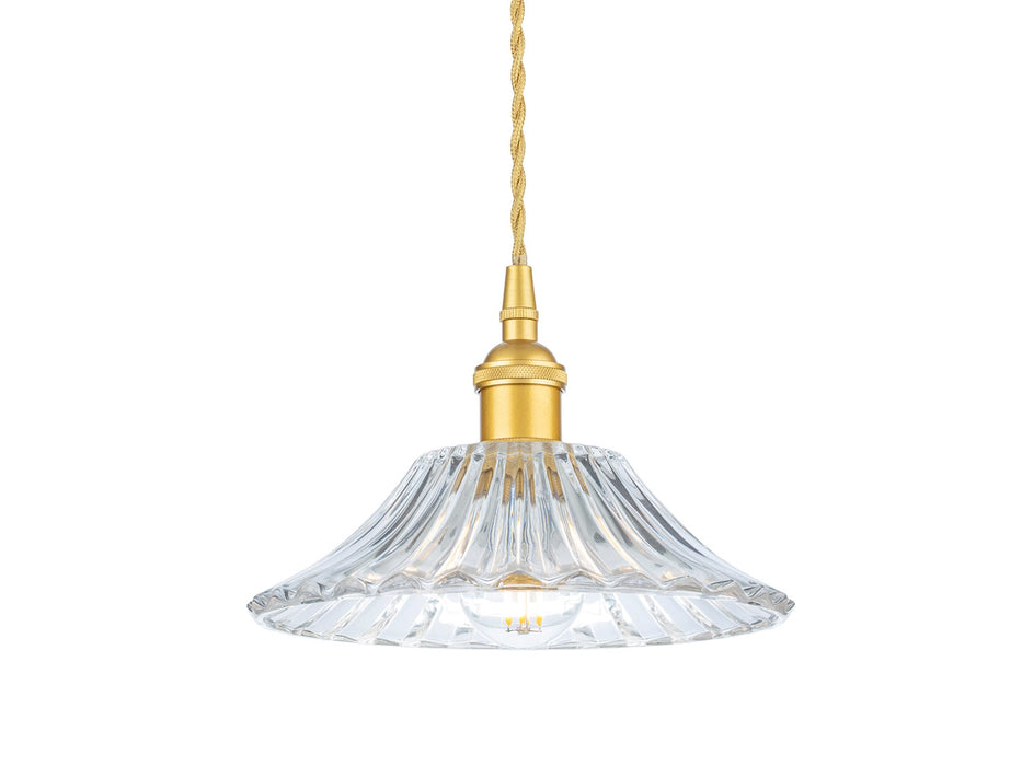 Wilshire Pendant - Satin Gold with Clear Decorative Glass
