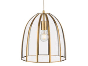 Lincoln Pendant - Antique Brass with Clear Glass
