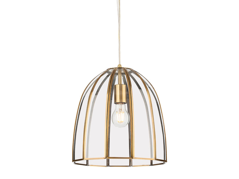 Lincoln Pendant - Antique Brass with Clear Glass