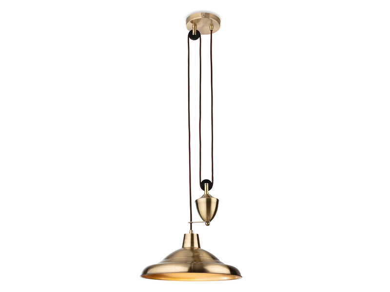 Suffolk Rise & Fall Pendant - Antique Brass