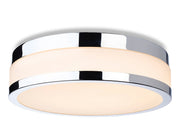 Marnie LED Flush Ceiling Fitting - Chrome with Opal White Glass - 290mm
