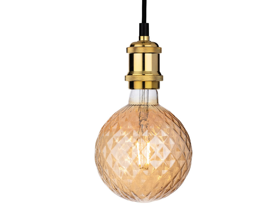 LED Decorative Lamp - Bulb - Amber Glass