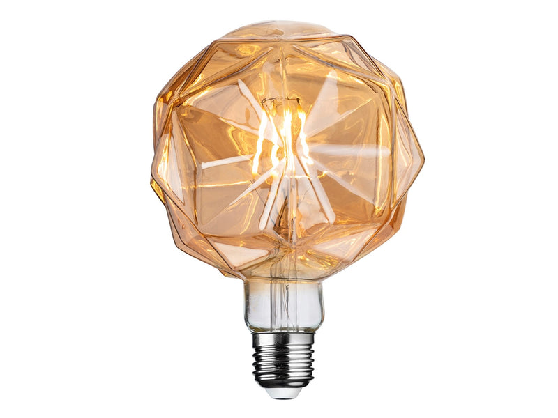 LED Decorative Lamp - Bulb - Amber Glass