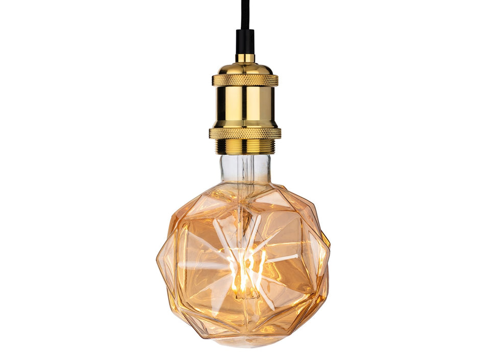 LED Decorative Lamp - Bulb - Amber Glass