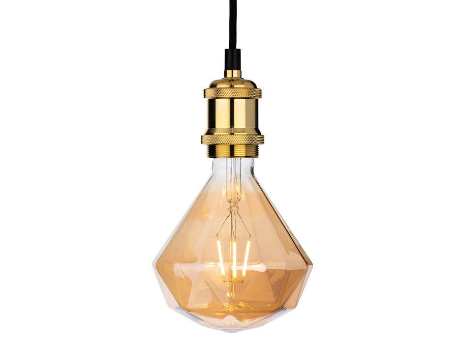 LED Decorative Lamp - Bulb - Amber Glass