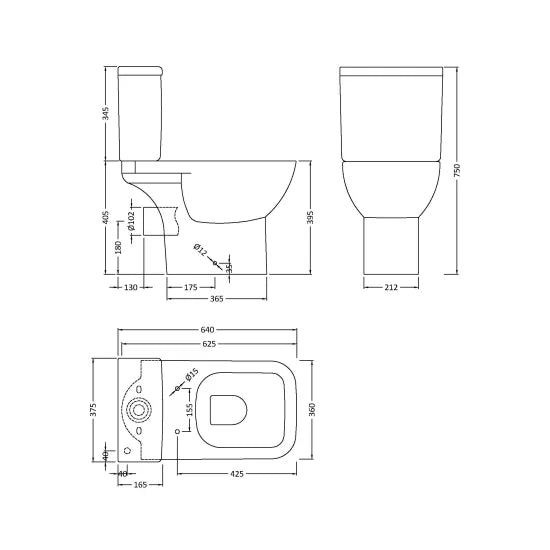Arley Pro Biab Close Coupled Short Projection Toilet