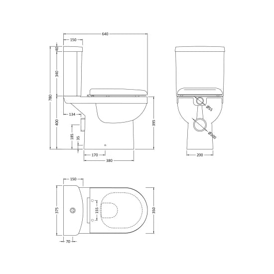 Arley Pro Biab Rimless Close Coupled Toilet