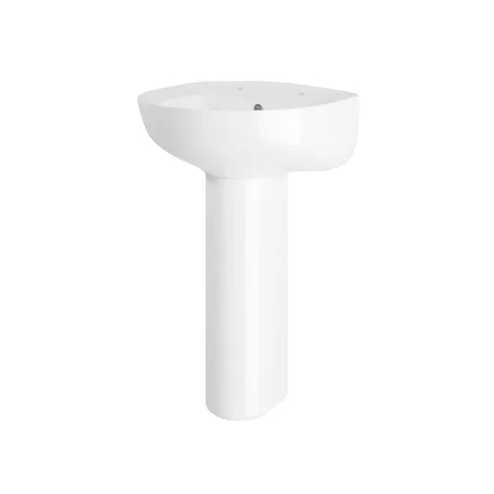 Arley Pro Biab Trade 550mm 2 Tap Hole Ceramic Basin & Pedestal