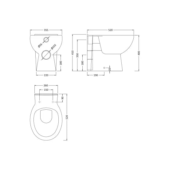 Arley Pro Biab Back to Wall Toilet Pan With Seat Trade