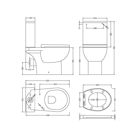 Arley Pro Biab Rimless Close Coupled Toilet