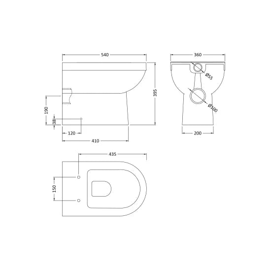 Arley Pro Biab Back to Wall Toilet Pan With Seat