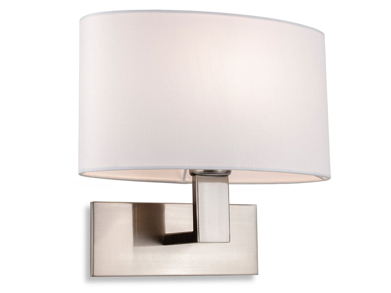 Webster Single Wall - Brushed Steel with Cream Shade