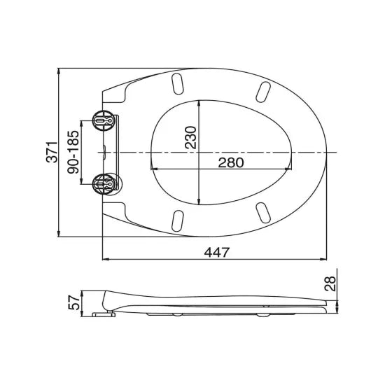Arley Pro Pluto White Round Soft Close Toilet Seat With Quick Release Hinge