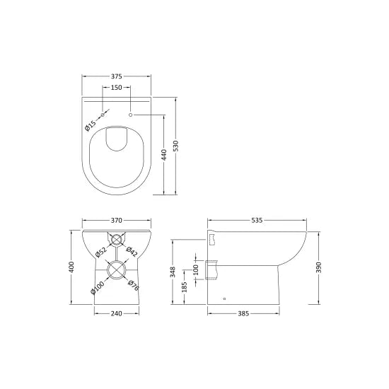 Arley Pro Biab Back to Wall Toilet Pan With Seat