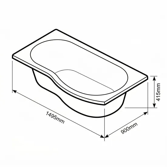 Arley Pro 1500mm Right Handed B-Bath & Side Panel