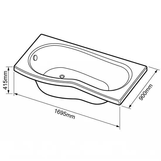 Arley Pro 1700mm Left Handed B-Bath & Side Panel