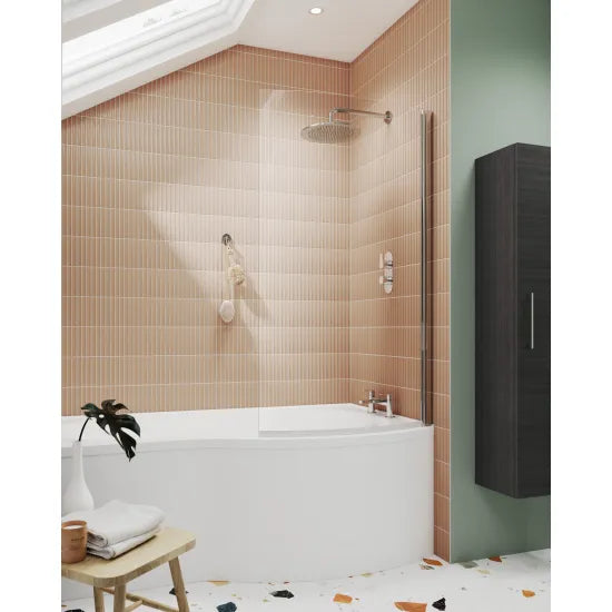 Synergy Vodas 6 Chrome B Shape Hinged Bath Screen
