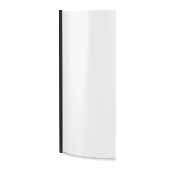 Synergy Vodas 6 Matt Black P Shape Hinged Bath Screen