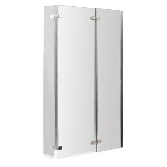 Synergy L-Shaped Bath Screen Double Hinged - Chrome