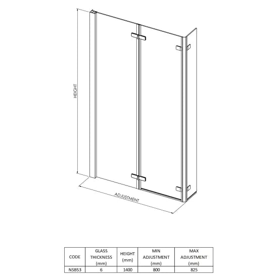 Synergy L-Shaped Bath Screen Double Hinged - Chrome