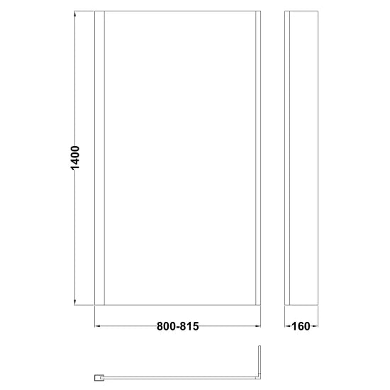 Synergy Vodas 6  L Shape Bath Screen With Fixed Return